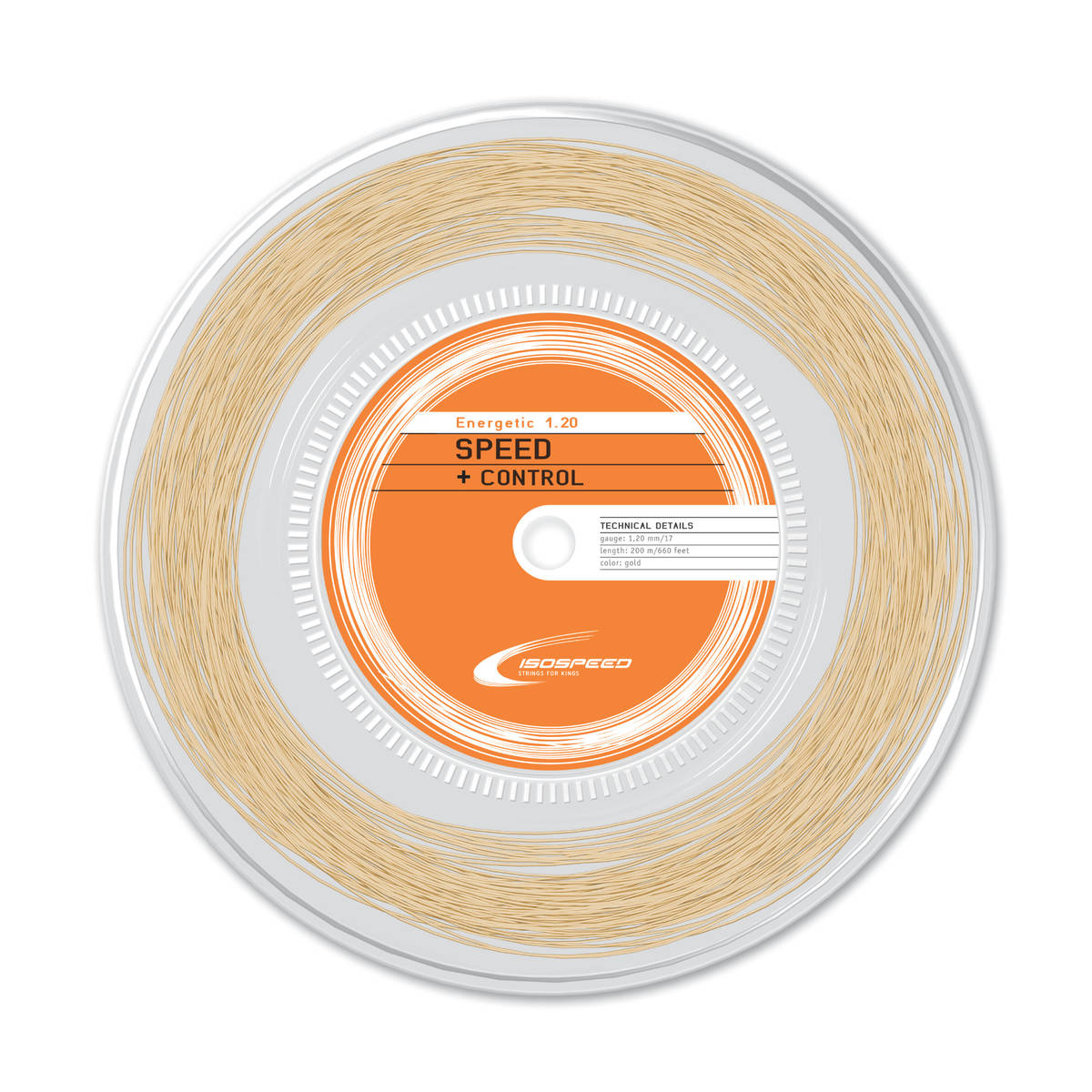 Bobine de cordage de tennis isospeed energetic 1 20mm dore