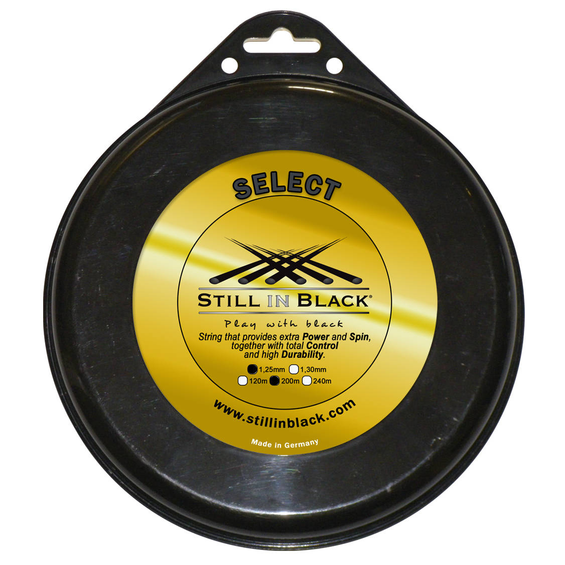 Bobine de cordage de tennis stillinblack select 1 25mm bleu