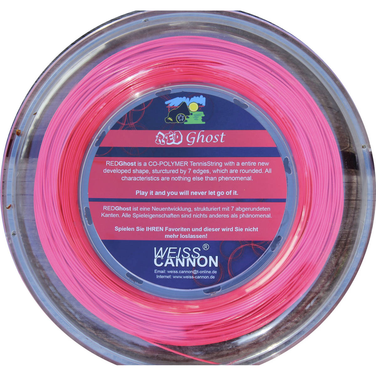 Bobine de cordage de tennis weiss cannon red ghost 1 18mm recommandation tension
