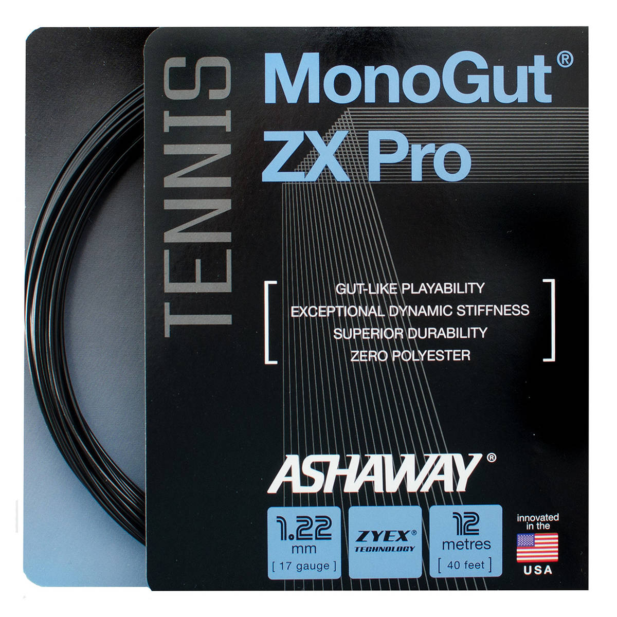 Cordage de tennis ashaway monogut zx pro 1 22mm