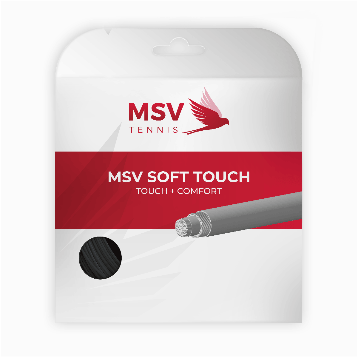 Cordage de tennis msv soft touch 1 35mm noir