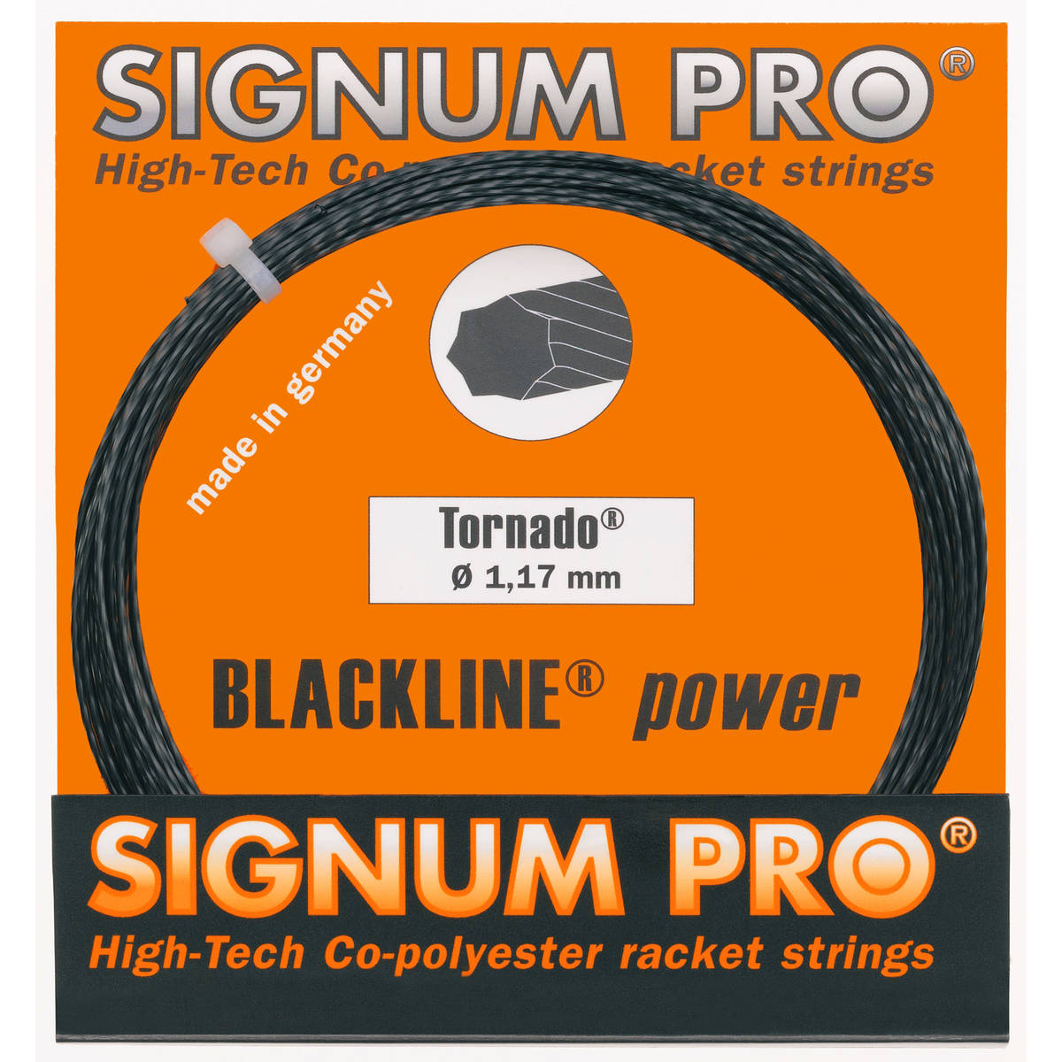 Cordage de tennis signum pro tornado 1 17mm noir
