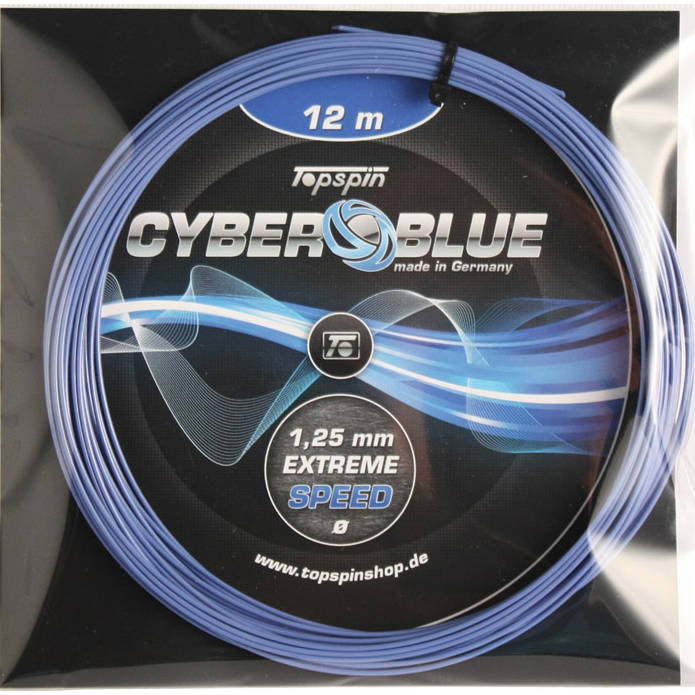 Cordage de tennis topspin cyber blue jauge 1 25mm bleu