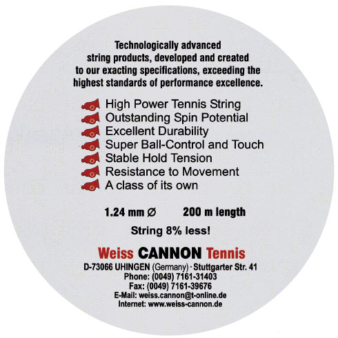 Cordage de tennis weiss cannnon black 5 edge information tension