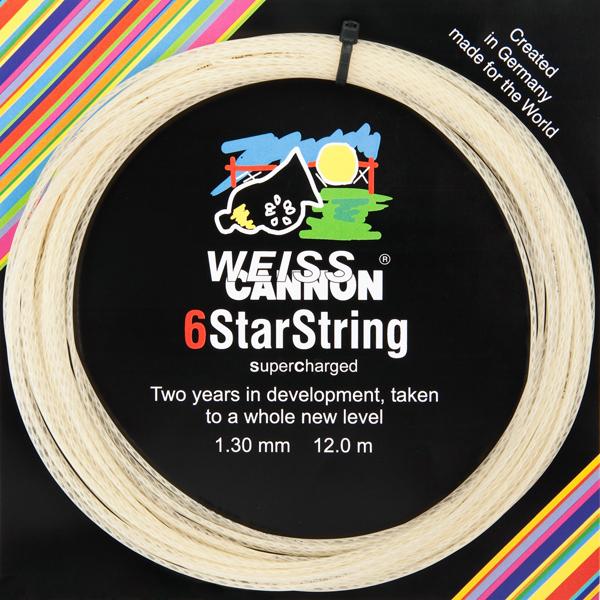 Cordage de tennis weiss cannon 6 star string supercharged 1 30mm naturel