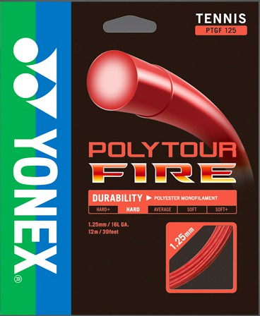 Cordage de tennis yonex poly tour fire 1 25mm