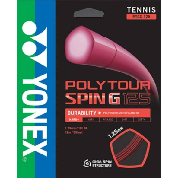 Cordage de tennis yonex poly tour spin g 1 25mm