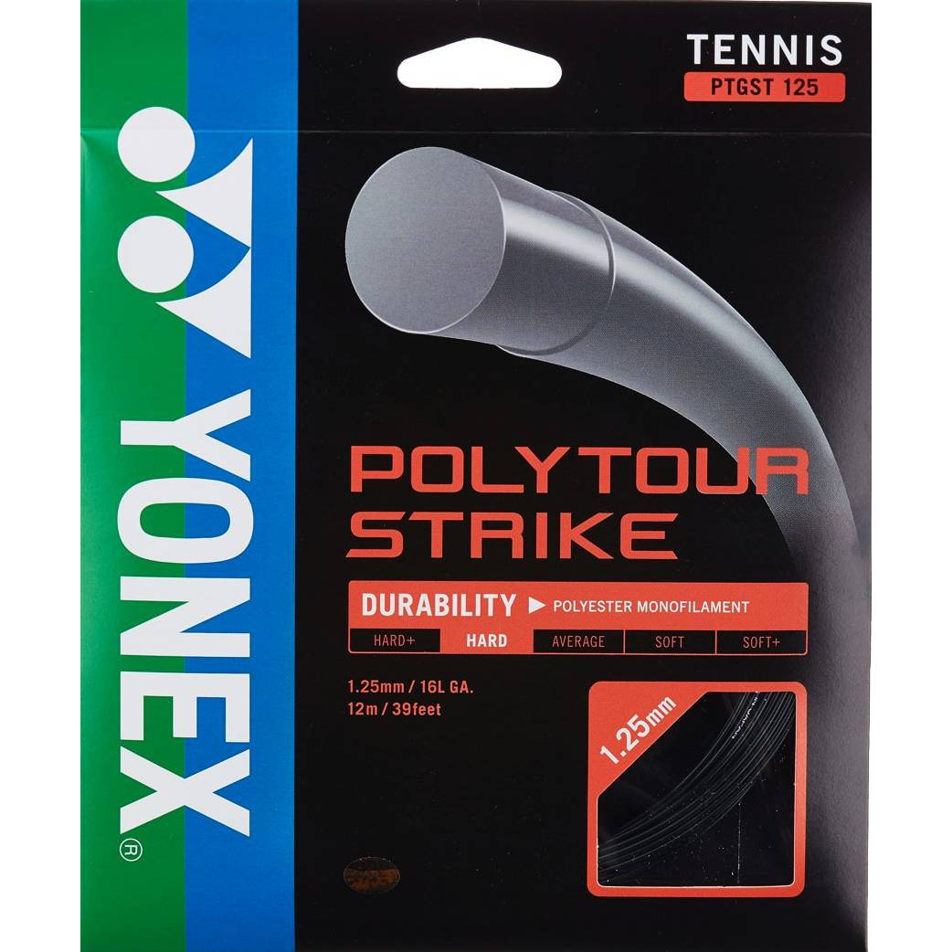 Cordage de tennis yonex poly tour strike 1 25mm noir